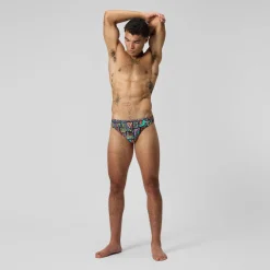 Slip Beachstar 5 cm, hommes, blanc/orange