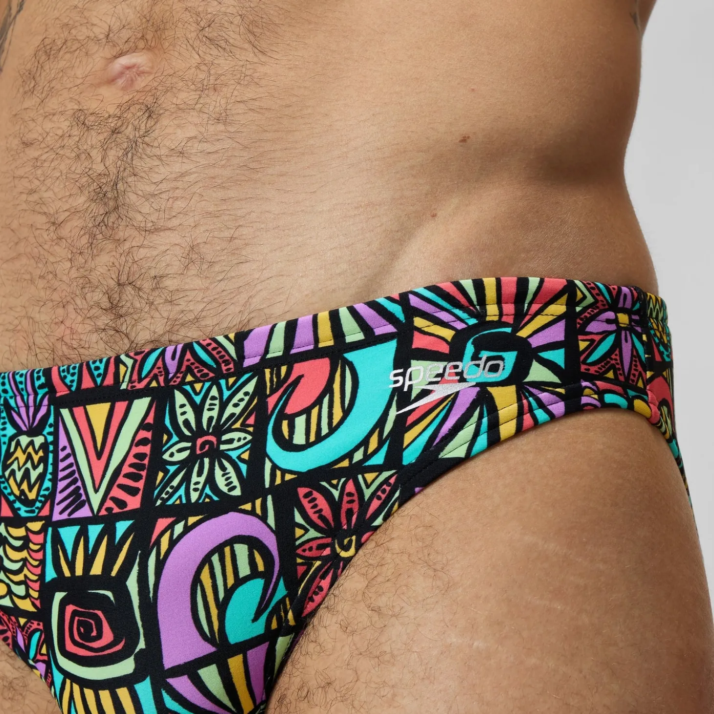 Slip Beachstar 5 cm, hommes, blanc/orange