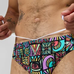 Slip Beachstar 5 cm, hommes, blanc/orange