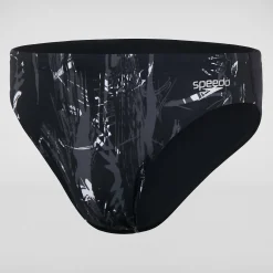 Slip de bain Allover Homme 7 cm noir/gris