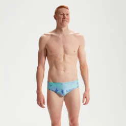 Slip de bain Club Training homme 8 cm Allover Digital Bleu