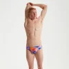 Slip de bain Club Training homme 5 cm Allover Digital Bleu/violet/rouge