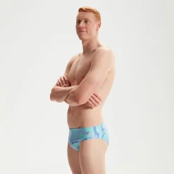 Slip de bain Club Training homme 8 cm Allover Digital Bleu