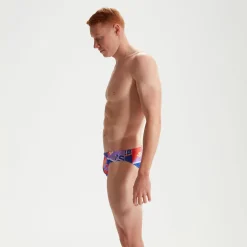 Slip de bain Club Training homme 5 cm Allover Digital Bleu/violet/rouge