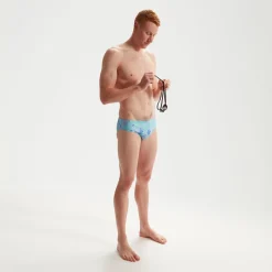 Slip de bain Club Training homme 8 cm Allover Digital Bleu
