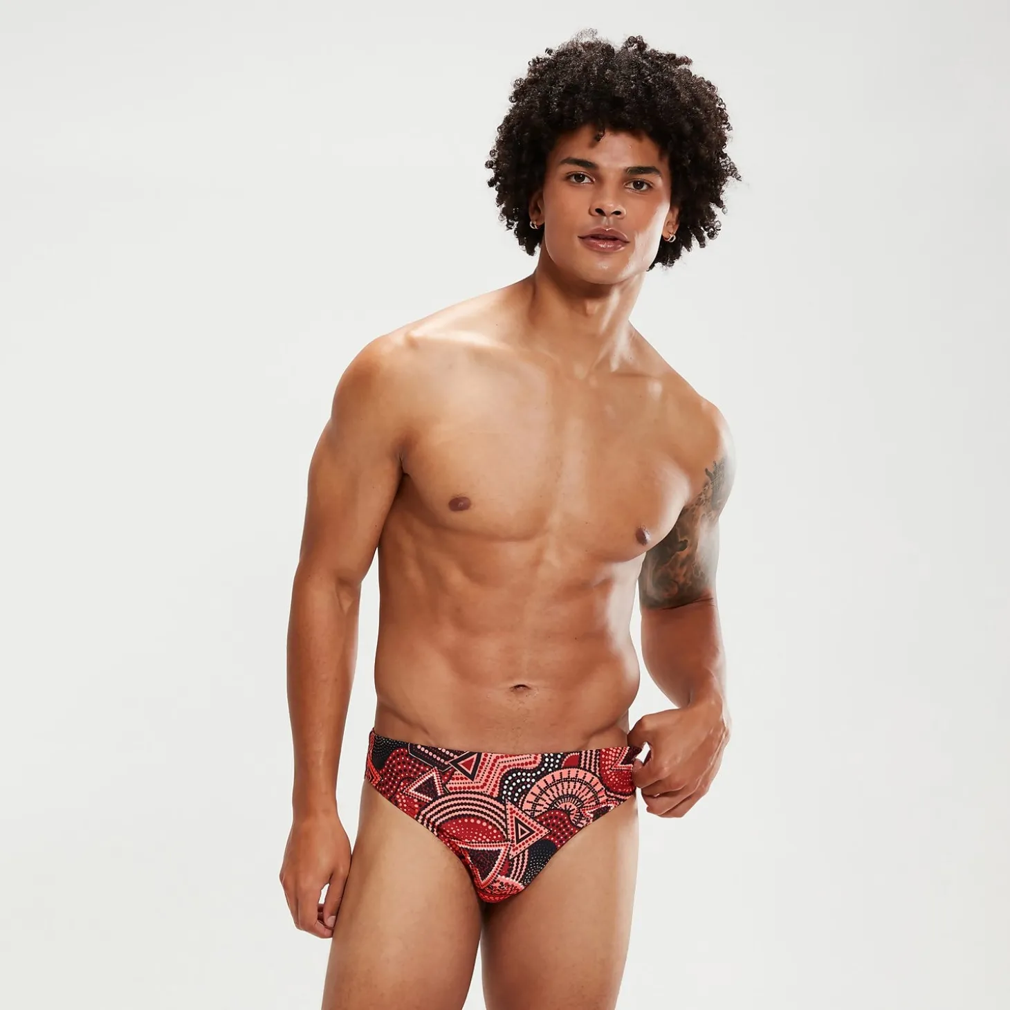 Slip de bain Escape Homme 5 cm sang de bœuf/corail