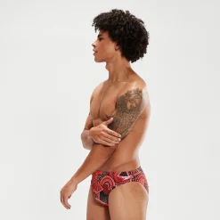 Slip de bain Escape Homme 5 cm sang de bœuf/corail