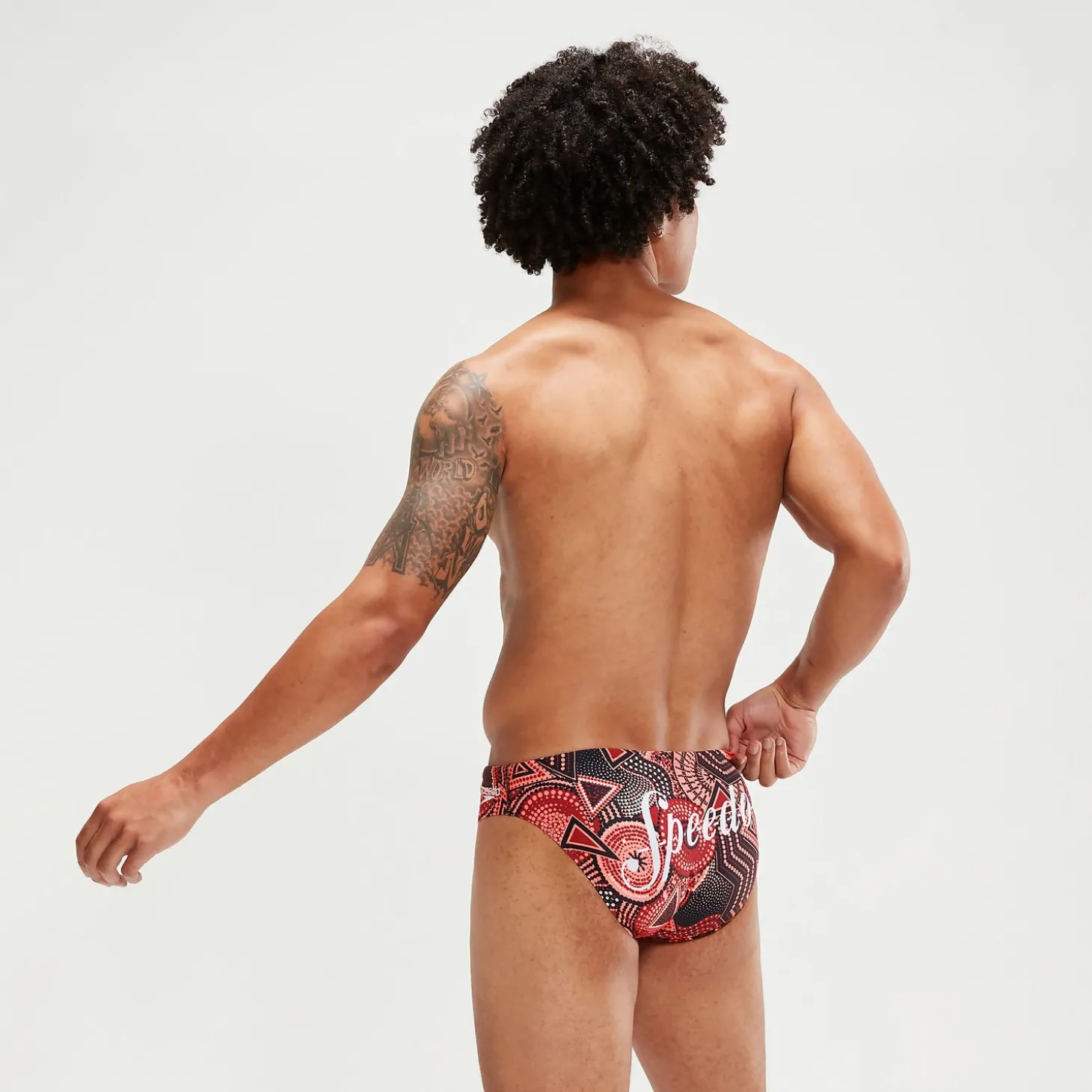 Slip de bain Escape Homme 5 cm sang de bœuf/corail