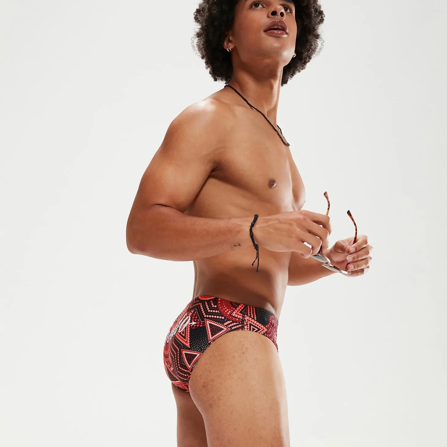 Slip de bain Escape Homme 5 cm sang de bœuf/corail