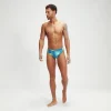 Slip de bain homme 7 cm Allover Digital Noir/bleu