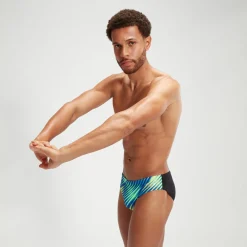 Slip de bain homme 7 cm Allover Digital Noir/bleu