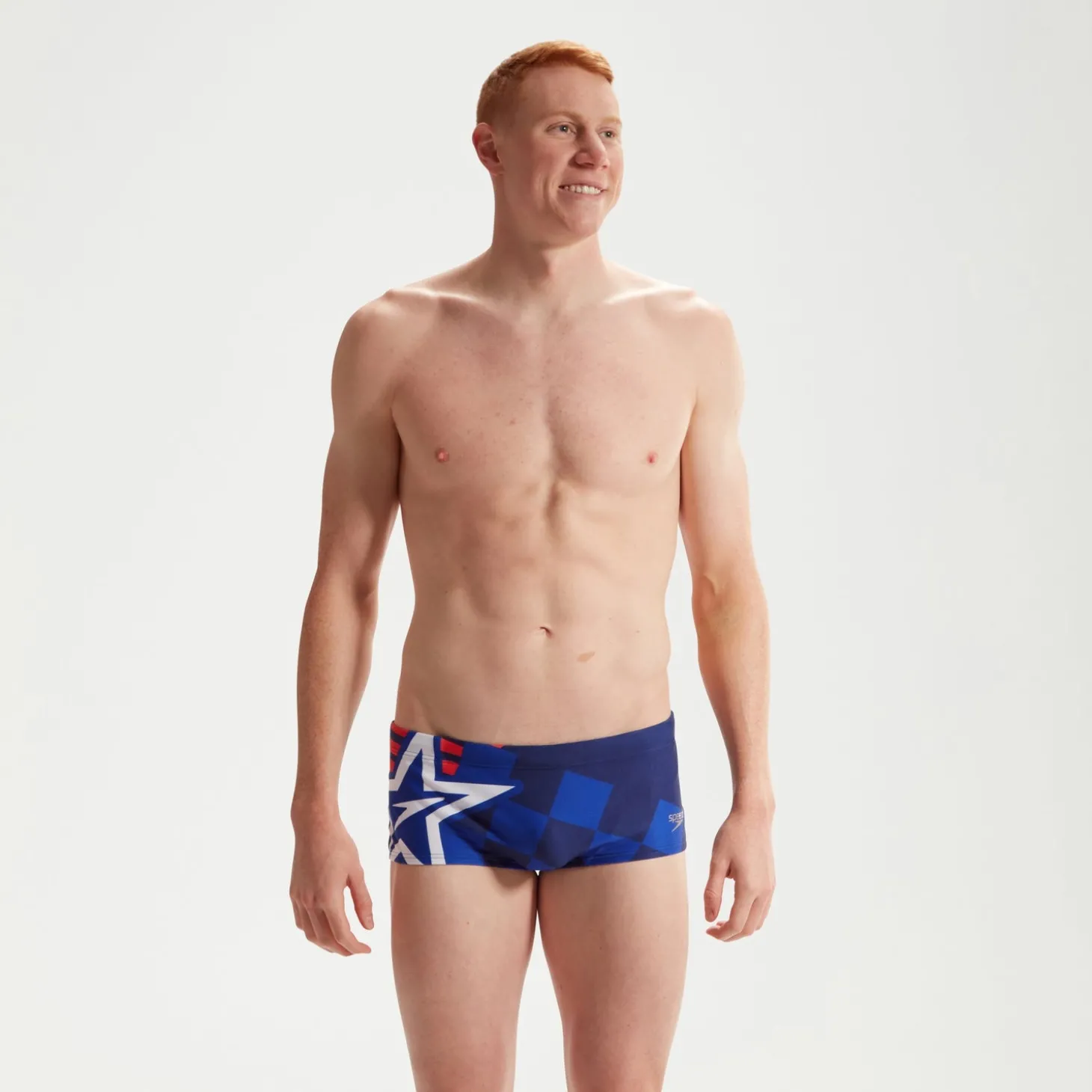 Slip de bain Homme 17 cm Club Training Placement Digital SuperStar Bleu