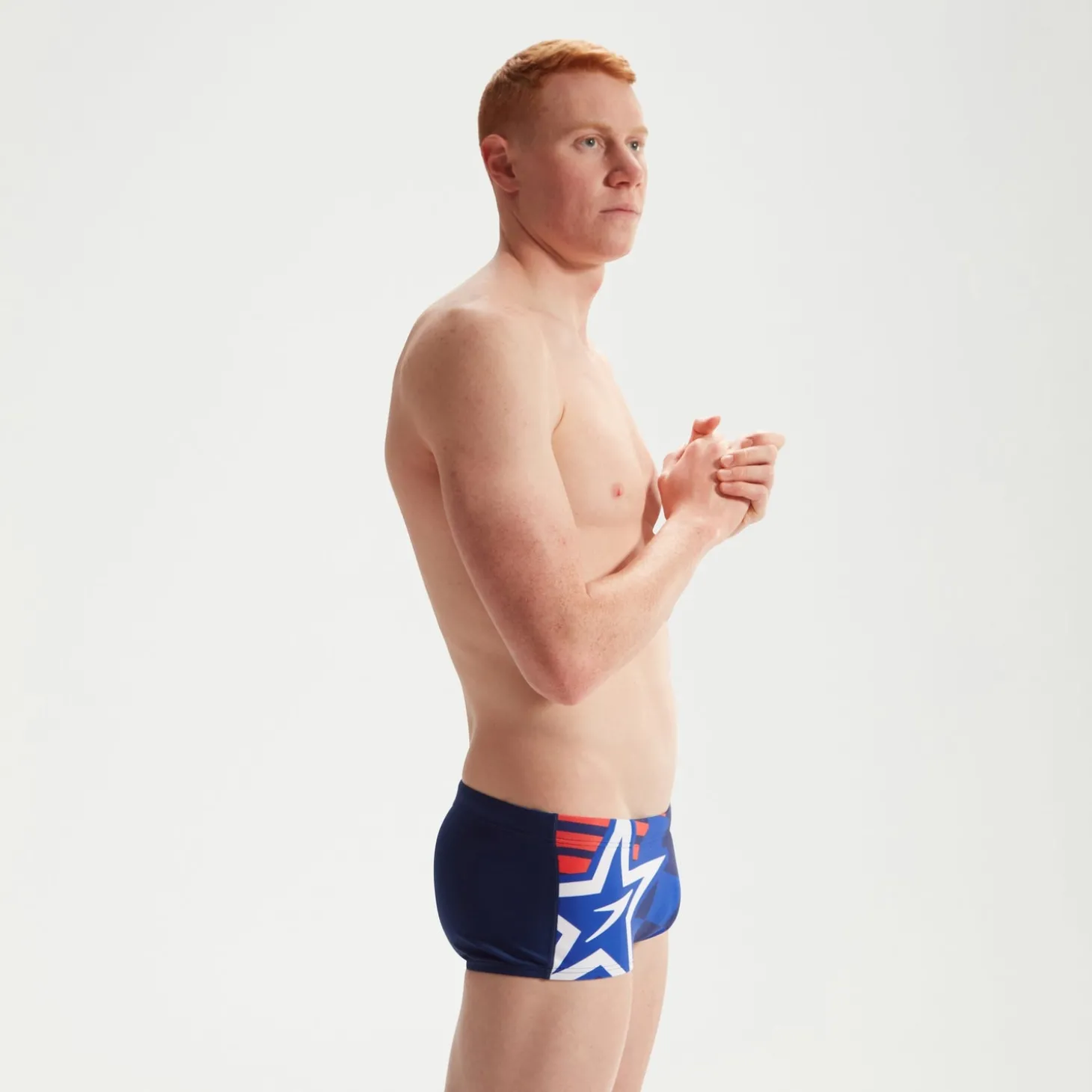Slip de bain Homme 17 cm Club Training Placement Digital SuperStar Bleu