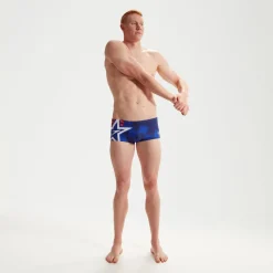 Slip de bain Homme 17 cm Club Training Placement Digital SuperStar Bleu