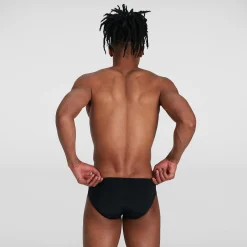 Slip de bain Homme Allover 7 cm noir/bleu