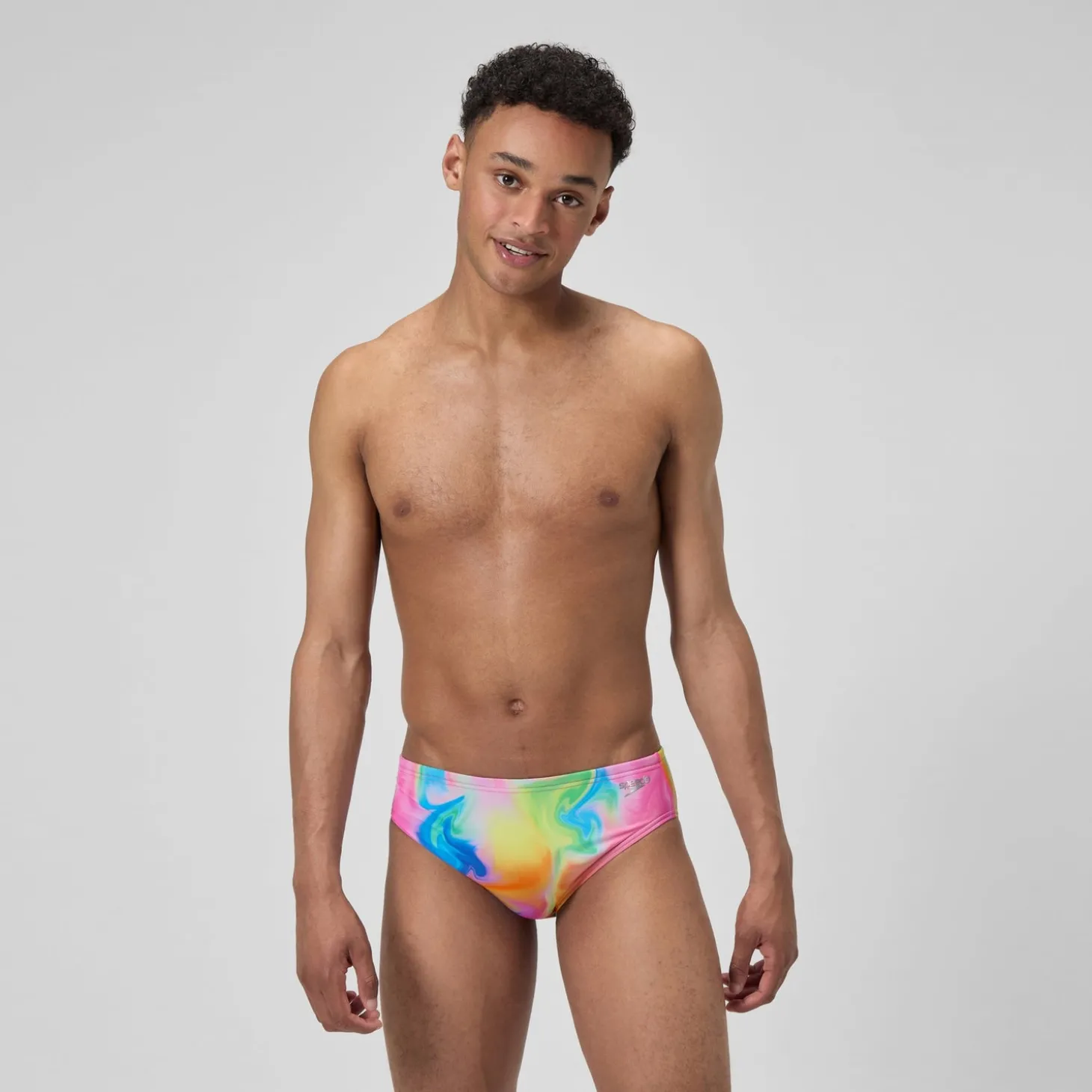 Slip de bain Homme Club Training imprimé rose/jaune