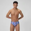 Slip de bain Homme Club Training imprimé 8 cm bleu marine/rose