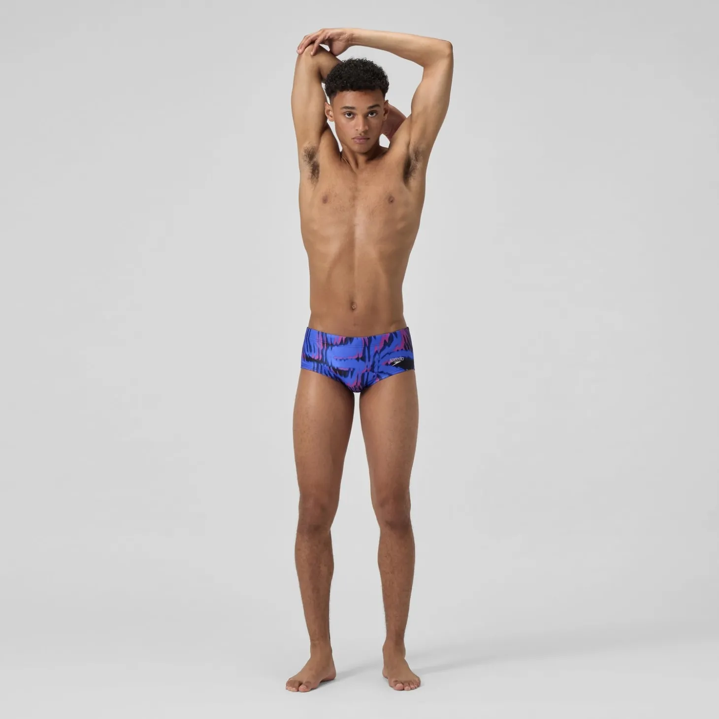 Slip de bain Homme Club Training imprimé 13,5 cm bleu/rose