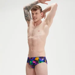 Slip de bain Homme Club Training Allover Digital 8 cm noir/mangue