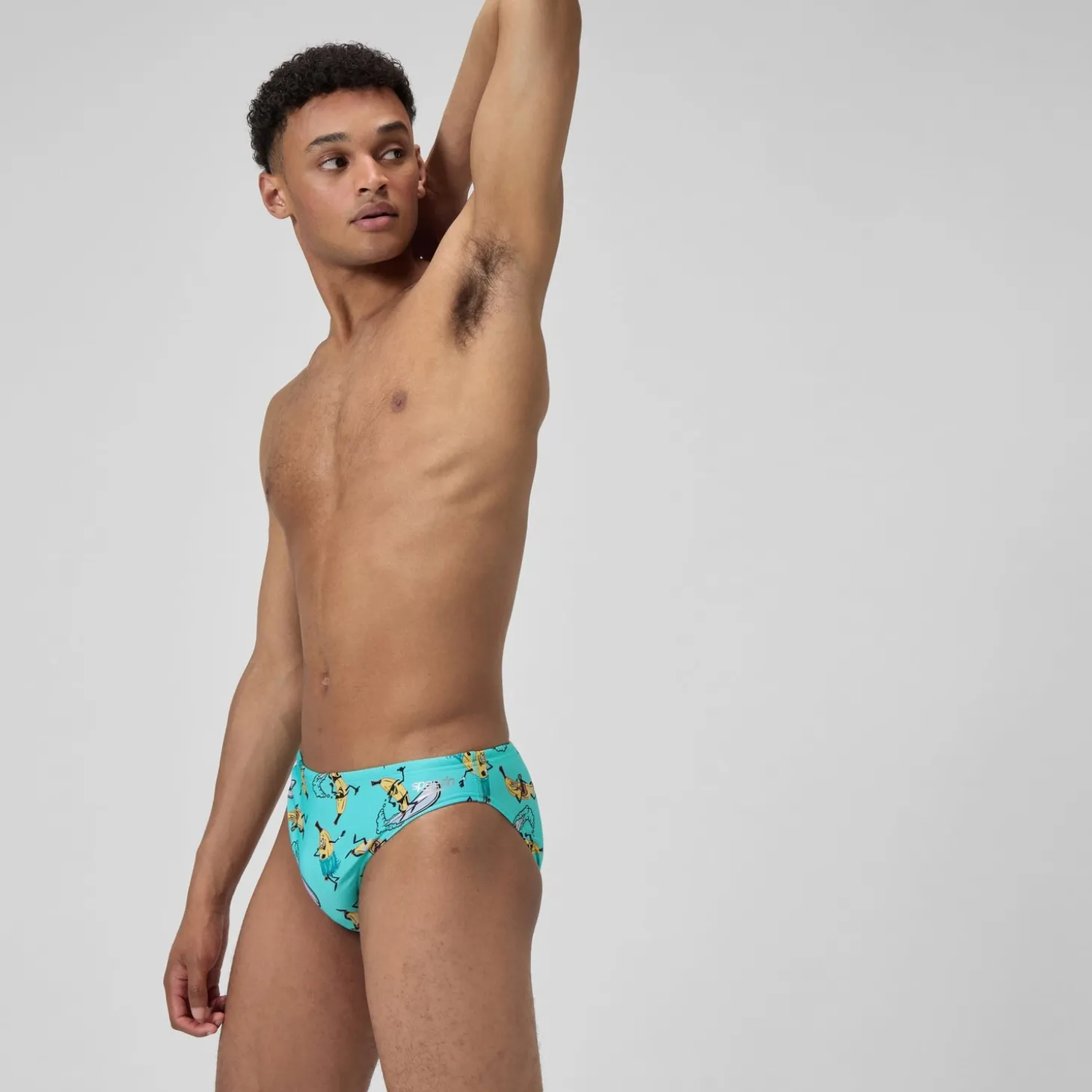 Slip de bain Homme Club Training imprimé 5 cm turquoise
