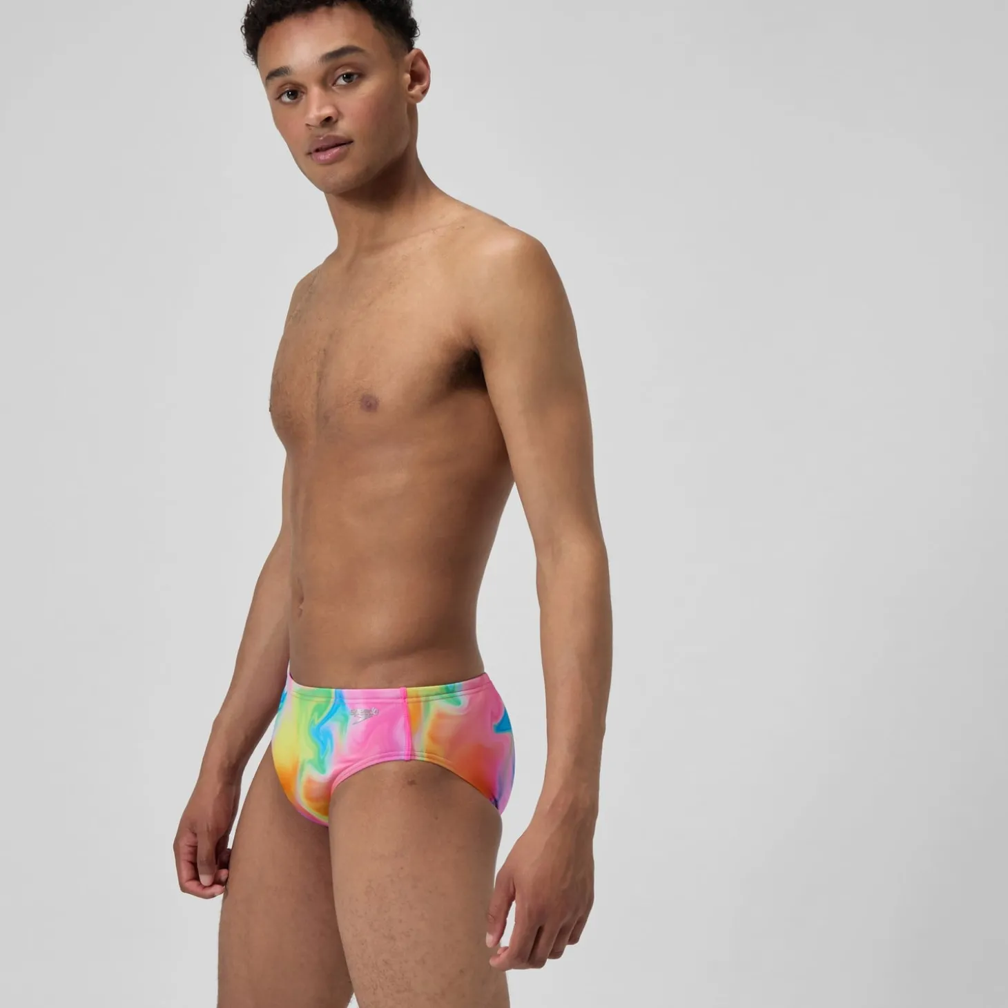 Slip de bain Homme Club Training imprimé rose/jaune