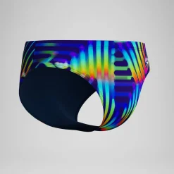 Slip de bain Homme Club Training imprimé 8 cm bleu marine/vert