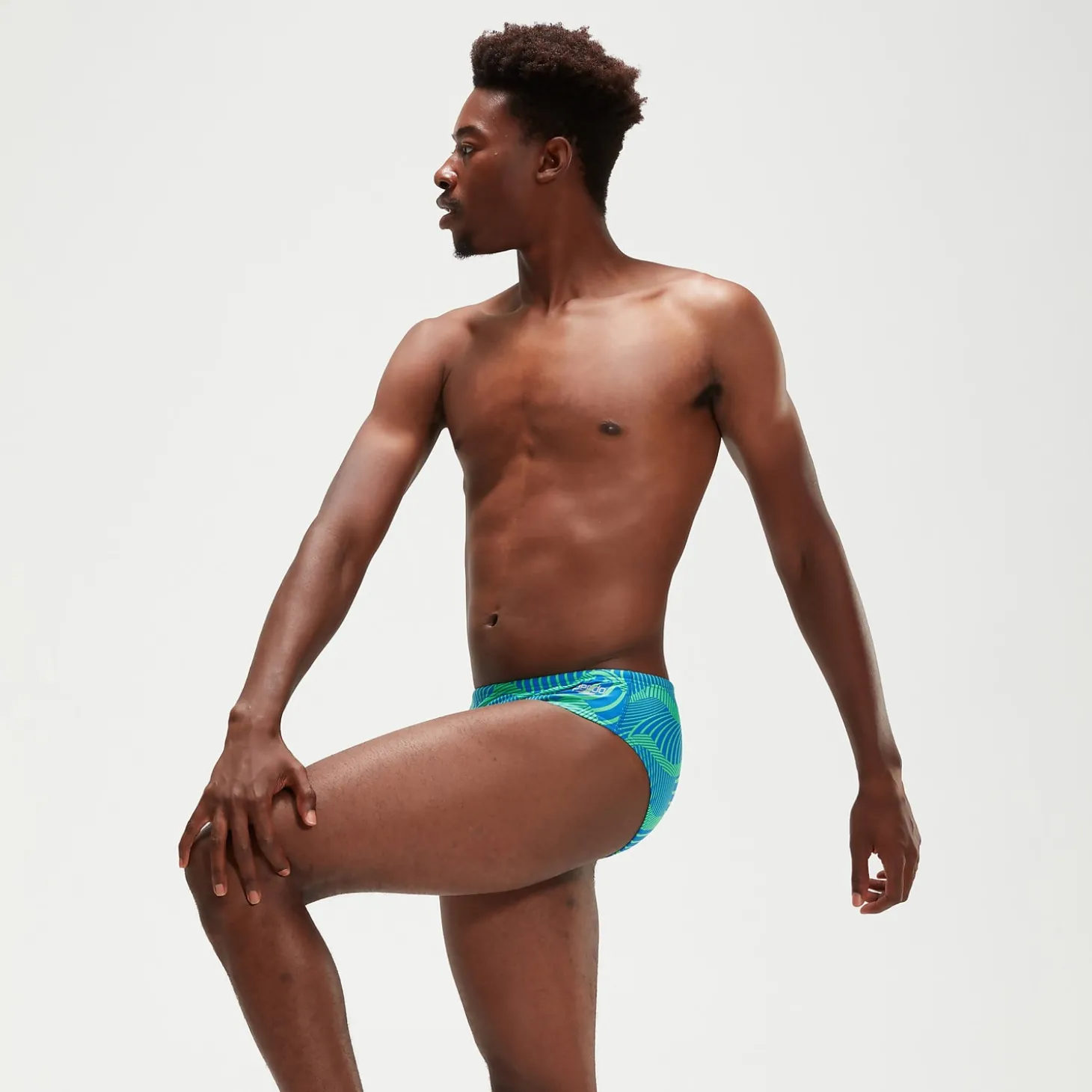 Slip de bain Homme Club Training Wavespace 8 cm bleu/vert