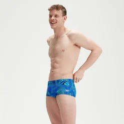 Slip de bain Homme Club Training Allover Digital 17 cm bleu marine/bleu