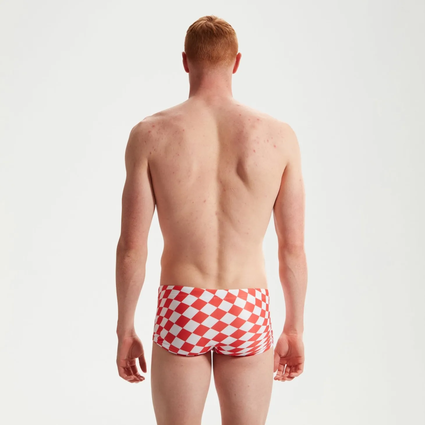Slip de bain homme Club Training 17 cm Allover Digital Damier Rose/blanc