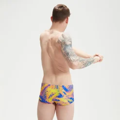 Slip de bain Homme Club Training Allover Digital 17 cm vert/mangue