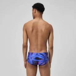 Slip de bain Homme Club Training imprimé 13,5 cm bleu/rose