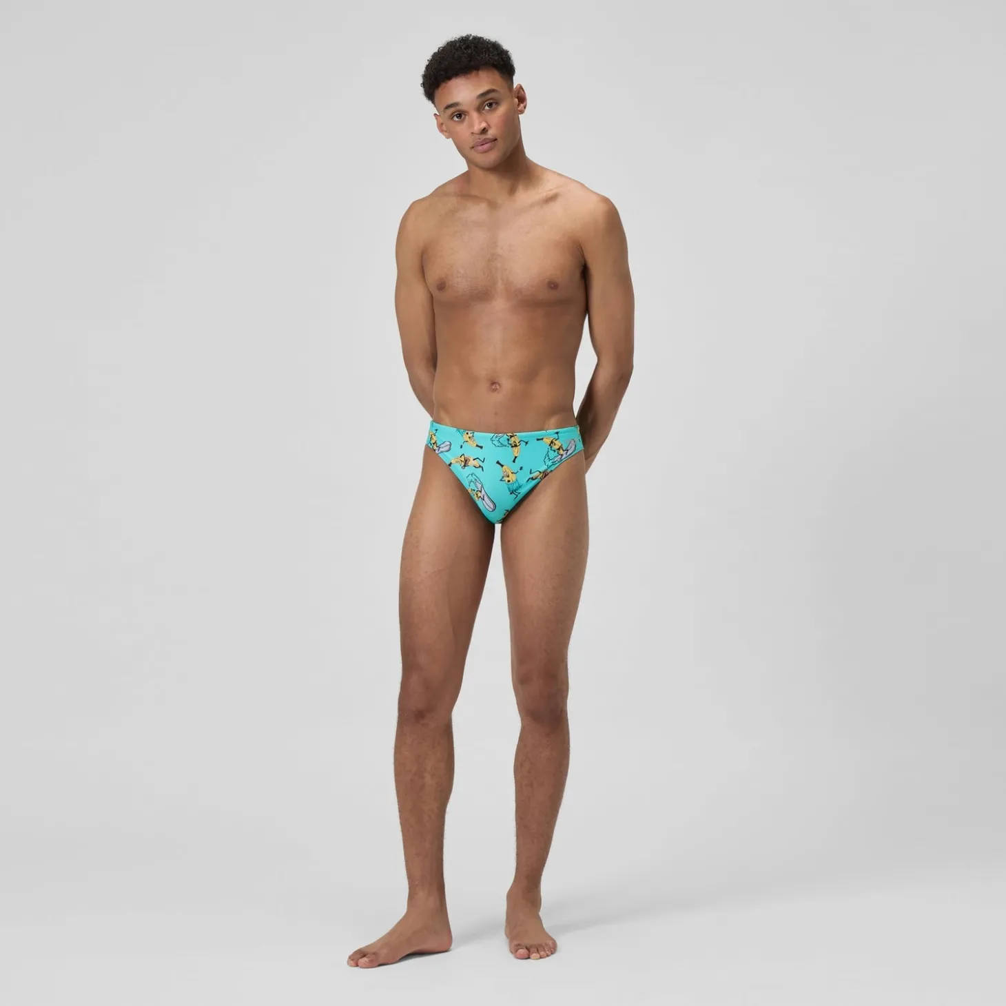 Slip de bain Homme Club Training imprimé 5 cm turquoise