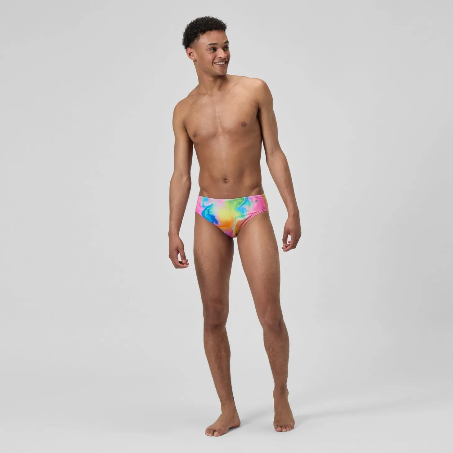 Slip de bain Homme Club Training imprimé rose/jaune