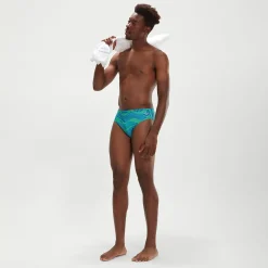 Slip de bain Homme Club Training Wavespace 8 cm bleu/vert