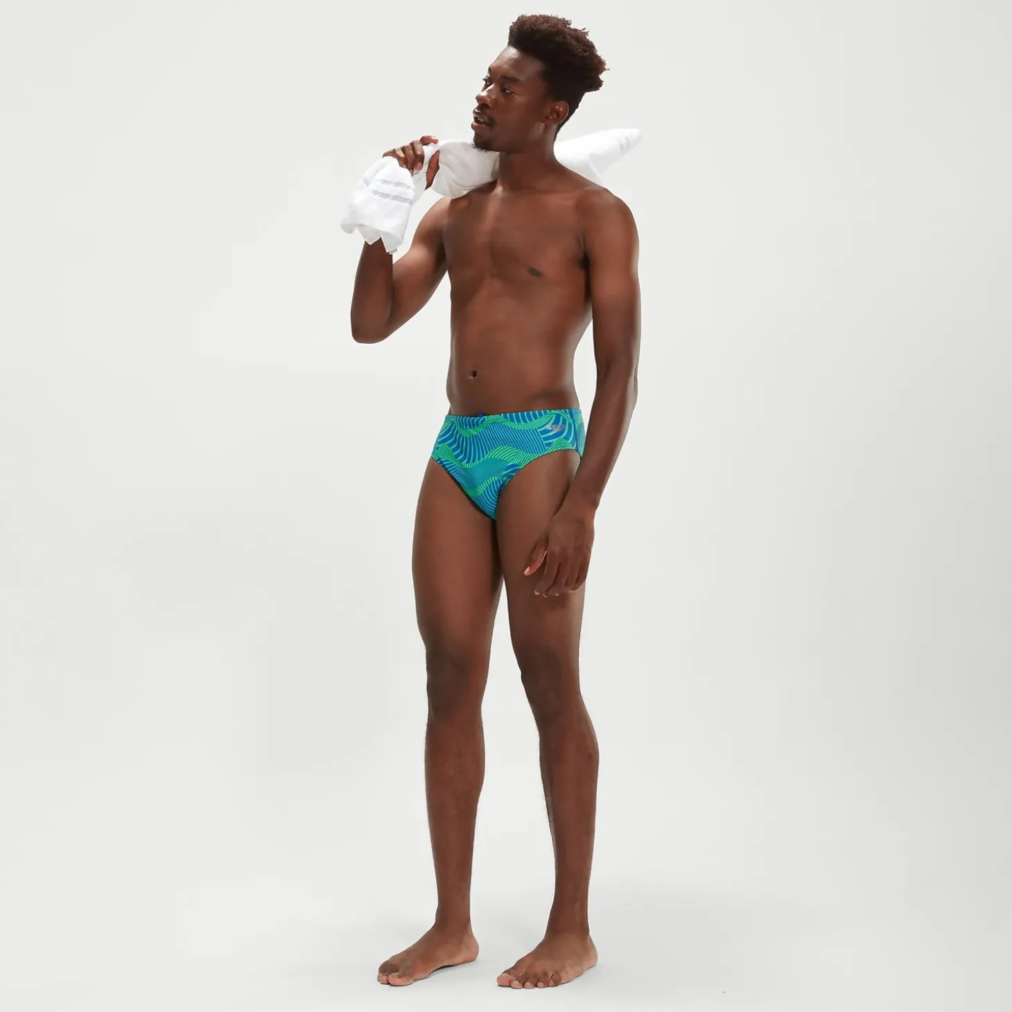Slip de bain Homme Club Training Wavespace 8 cm bleu/vert