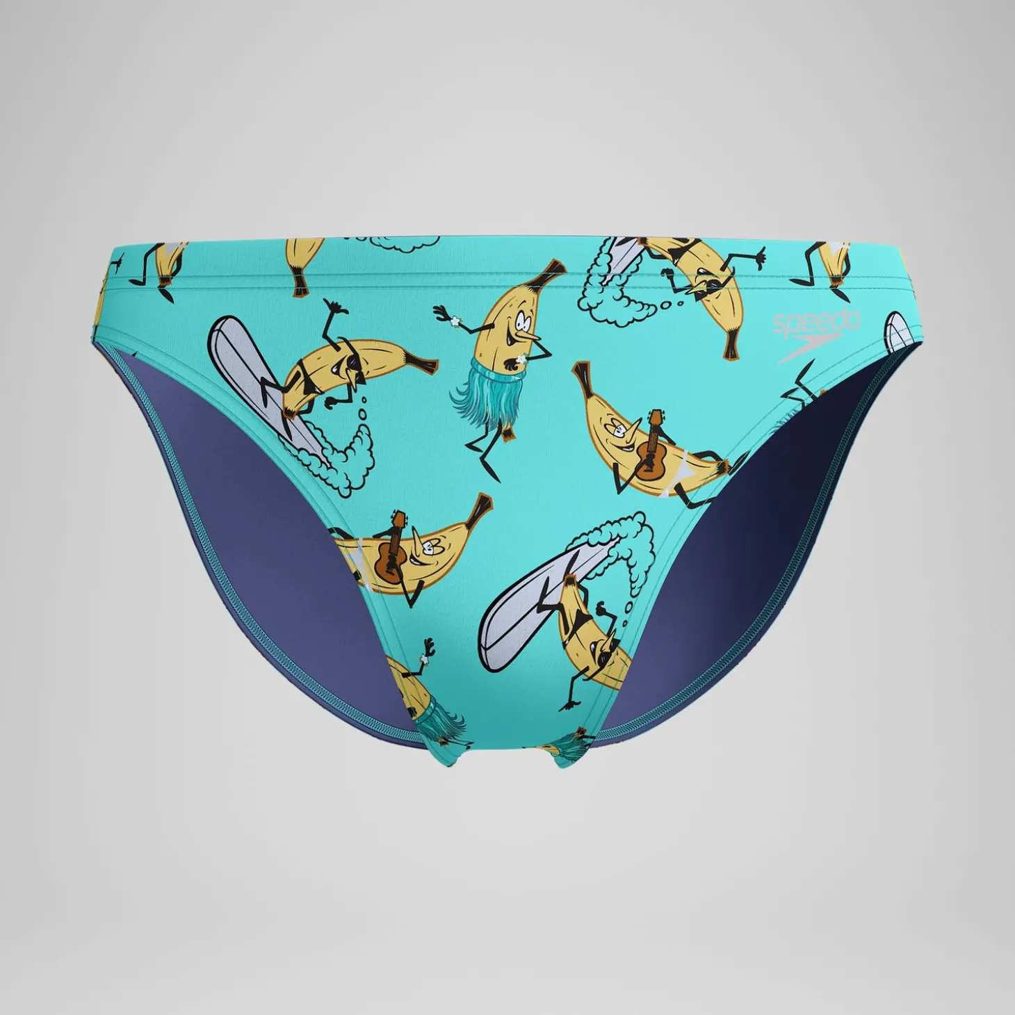 Slip de bain Homme Club Training imprimé 5 cm turquoise