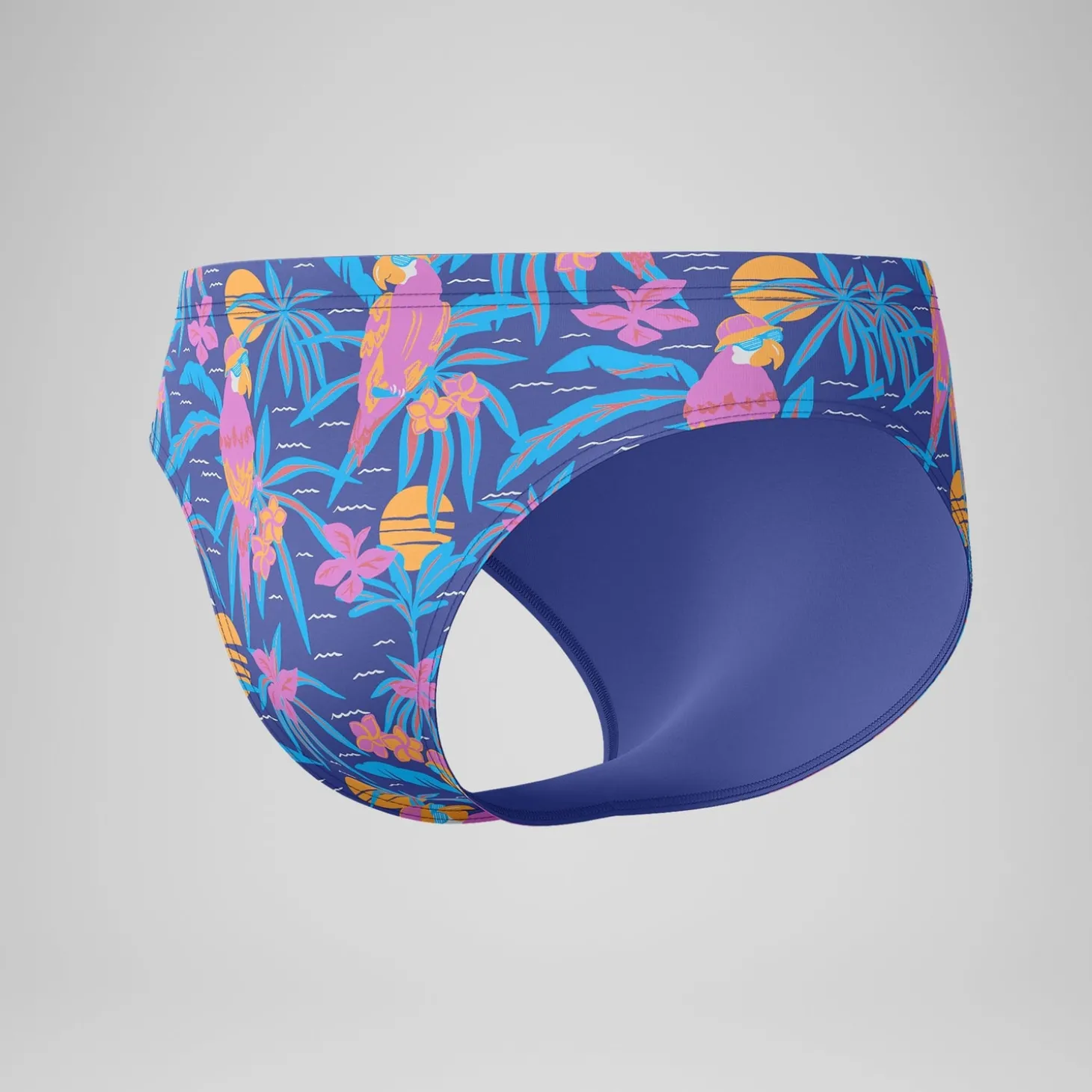 Slip de bain Homme Club Training imprimé 8 cm bleu marine/rose
