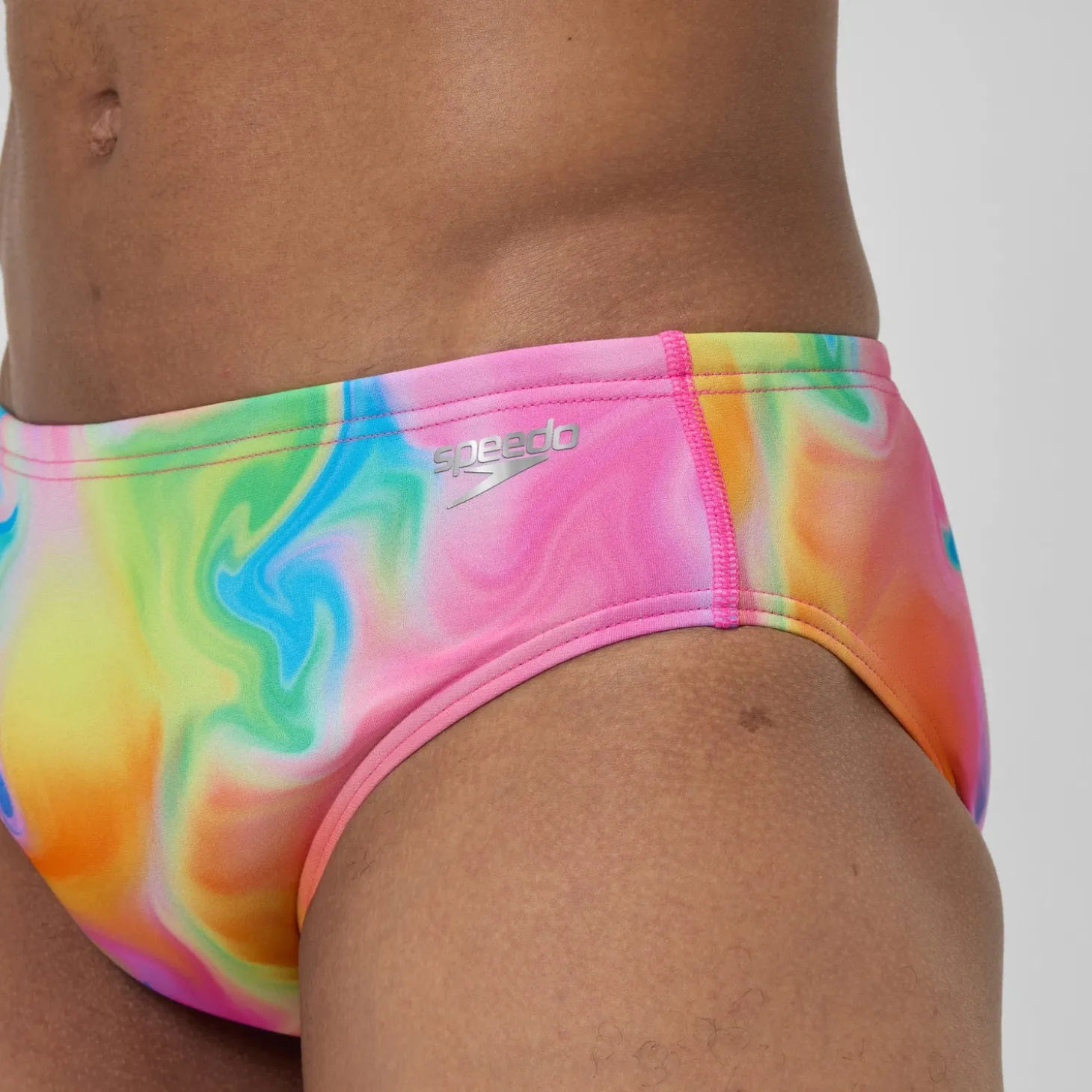 Slip de bain Homme Club Training imprimé rose/jaune