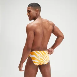 Slip de bain homme Escape 5 cm Jaune/Blanc