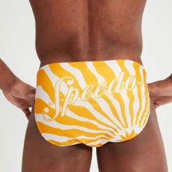 Slip de bain homme Escape 5 cm Jaune/Blanc