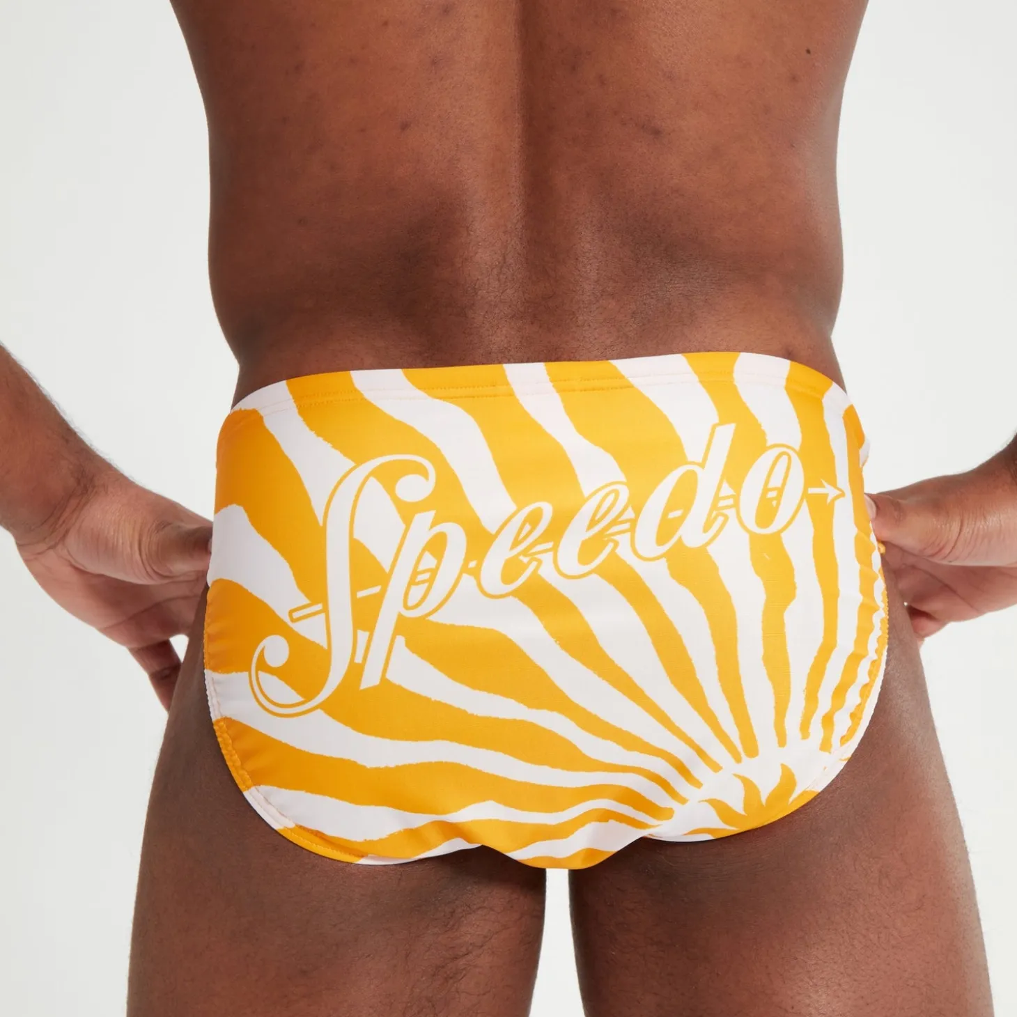 Slip de bain homme Escape 5 cm Jaune/Blanc