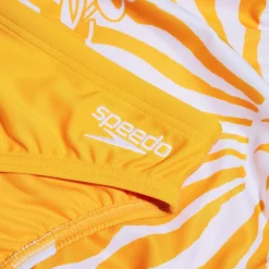 Slip de bain homme Escape 5 cm Jaune/Blanc