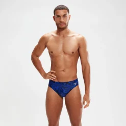 Slip de bain Homme Kaleidoscope V Training 7 cm noir/bleu