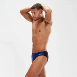 Slip de bain Homme Kaleidoscope V Training 7 cm noir/bleu