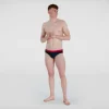 Slip de bain Homme Logo 7 cm bleu/rouge