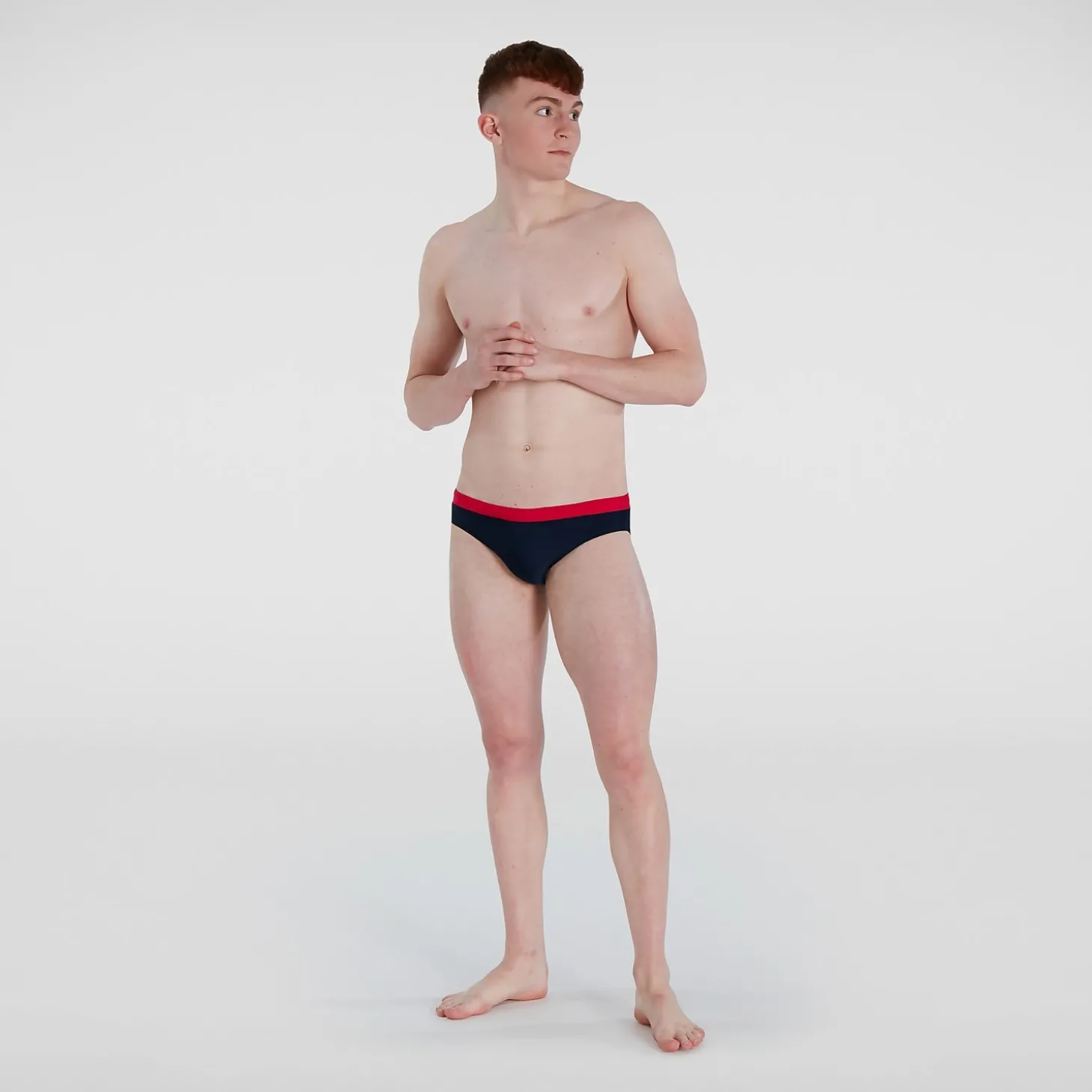 Slip de bain Homme Logo 7 cm bleu/rouge