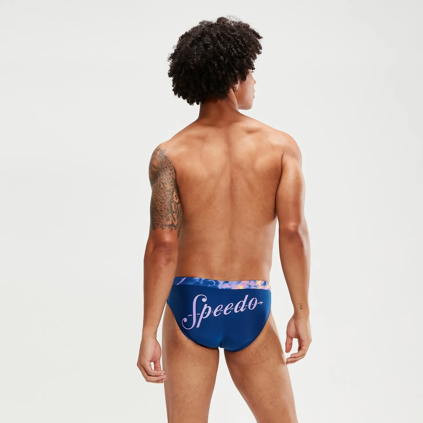 Slip de bain Homme Logo 7 cm bleu/lilas