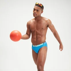 Slip de bain Homme Logo 7 cm bleu