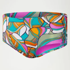 Slip de bain homme pour entraînement en club 17cm Allover Digital Bleu/Vert