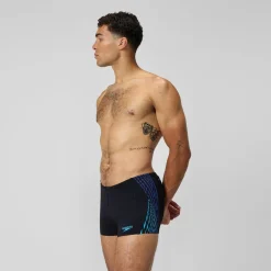Slip de bain homme Tech Panel 7 cm noir/bleu
